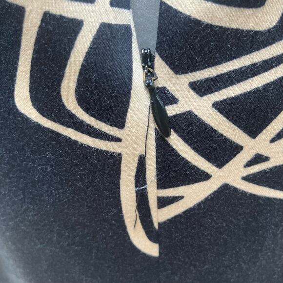 David Miester Dress Sz 8 Black Sheath Sleeveless Geometric Print Career Unworn - Picture 13 of 16